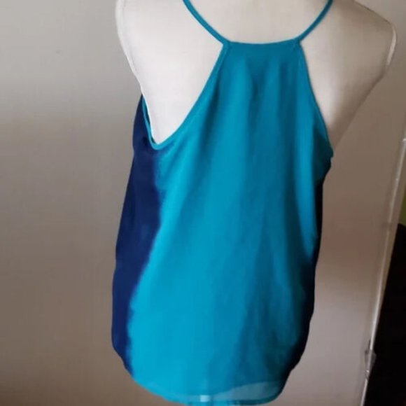 Ombre Blue Racerback Chiffon Tank - Picture 4 of 5